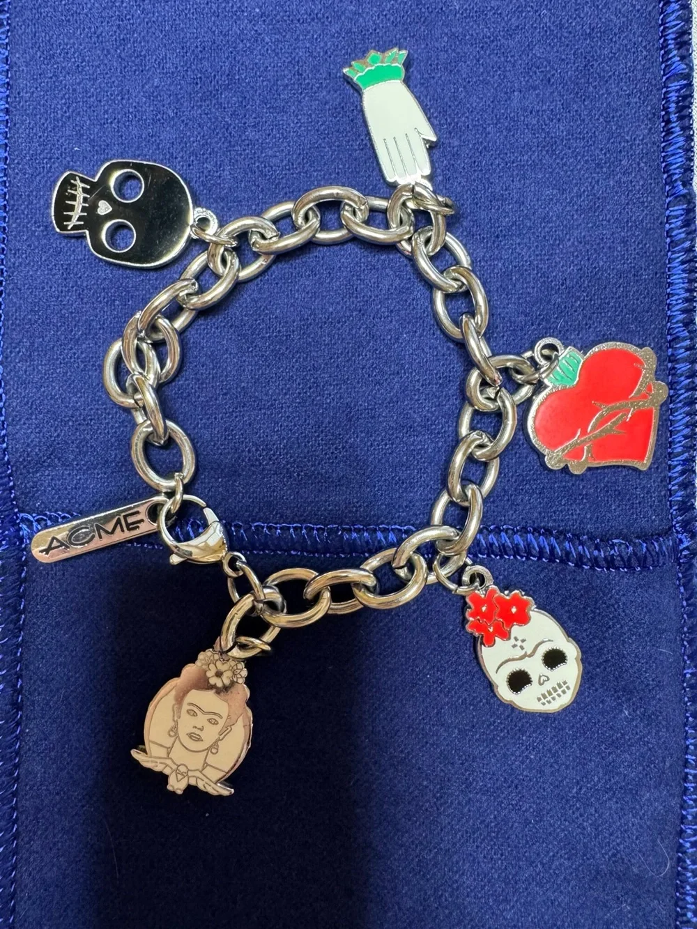 ACME Frida Kahlo Silver Charm Bracelet